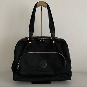 Kipling Linza 15" Laptop Shoulder Bag Tote in Rose Black